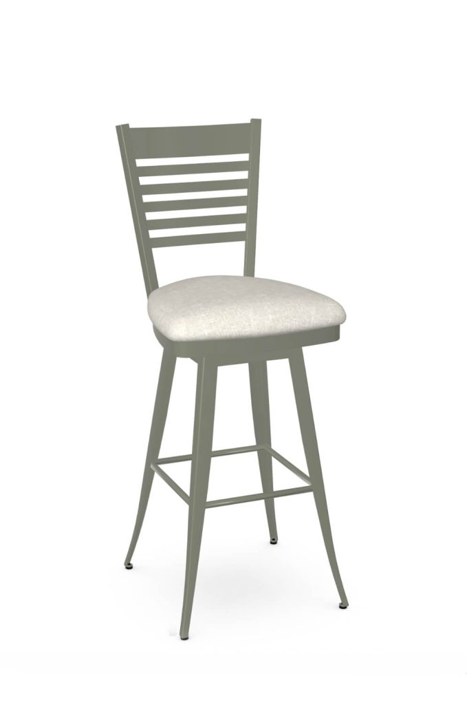 Amisco's Edwin Green Swivel Bar Stool with Ladder Back