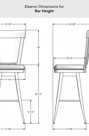 Amisco's Eleanor Bar Height Dimensions