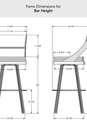 Amisco's Fame Swivel Bar Stool Dimensions for Bar Height