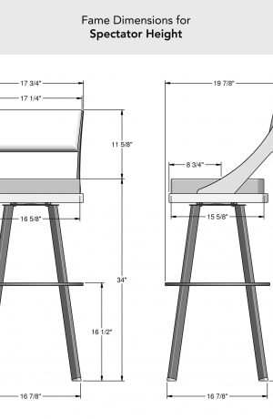 Amisco's Fame Swivel Bar Stool Dimensions for Spectator Height
