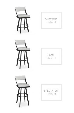 Amisco's Fame Swivel Stool in Counter Height, Bar Height, and Spectator Height