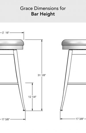 Amisco's Grace Backless Stool Dimensions for Bar Height