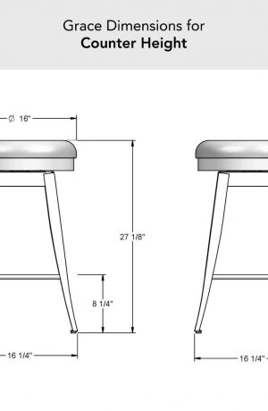 Amisco's Grace Backless Stool Dimensions for Counter Height