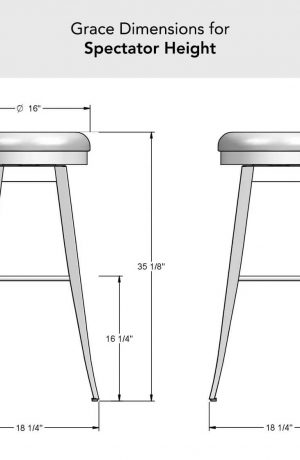 Amisco's Grace Backless Stool Dimensions for Spectator Height