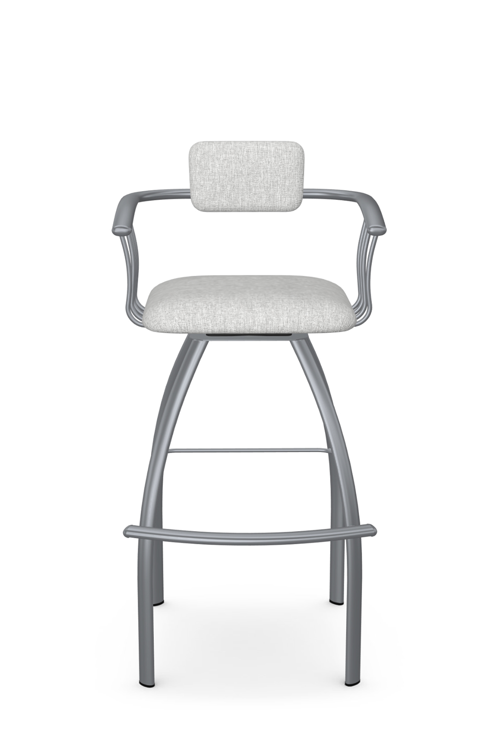 Amisco Kris Swivel Bar Stool W Back, Metal Bar Stools With Arms And Swivel