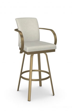Amisco's Lane Gold Large Upholstered Bar Stool with Arms