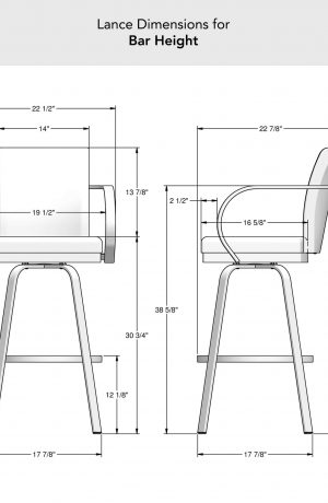 Amisco's Lance Swivel Bar Stool Dimensions for Bar Height