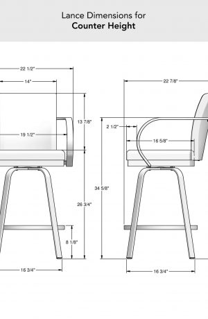 Amisco's Lance Swivel Bar Stool Dimensions for Counter Height
