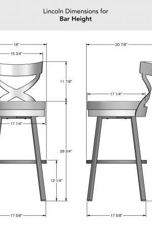 Amisco's Lincoln Bar Height Dimensions