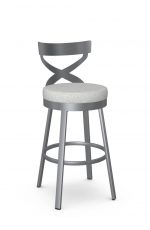 Amisco's Lincoln Modern Silver Bar Stool with Cross Back Design