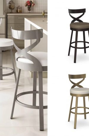 Amisco's Lincoln Customizable Swivel Bar Stool in a Variety of Colors