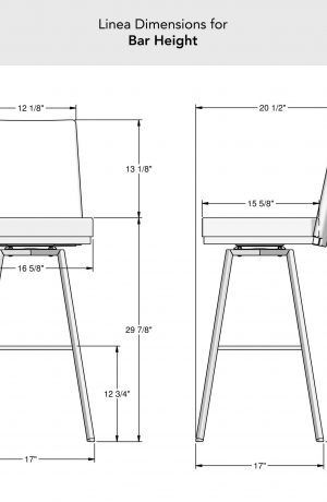 Amisco's Linea Swivel Bar Height Dimensions