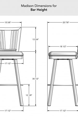 Amisco's Madison Bar Height Dimensions