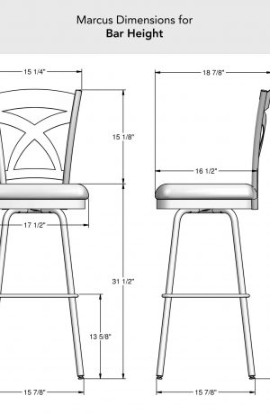 Amisco's Marcus Bar Height Dimensions