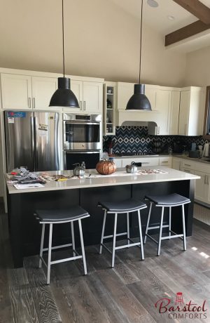 Amisco's Nathan Backless Stool in Customer's Modern Kitchen