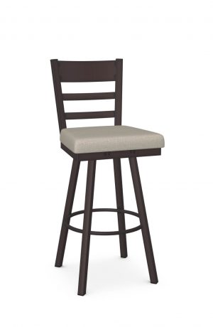 Amisco's Owen Traditional Ladder Back Bar Stool in Bronze