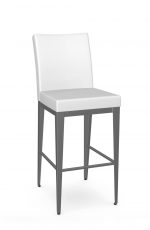Amisco's Pablo Modern Bar Stool in Silver and White