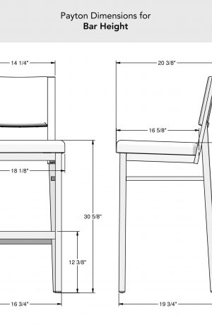Amisco's Payton Bar Height Dimensions