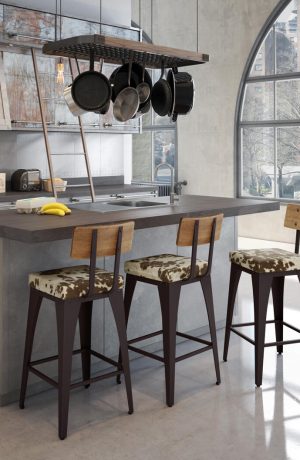 Amisco Upright Stationary Stool in Industrial Modern Kitchen