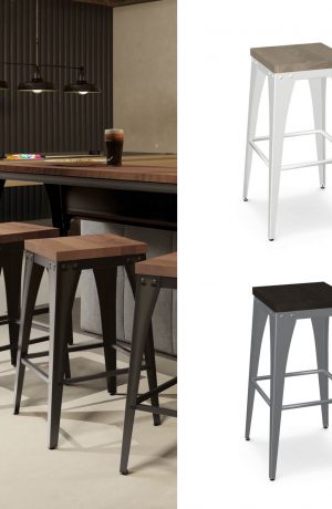 Amisco's Upright Industrial Backless Custom Made Bar Stool
