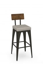 Amisco's Upright Modern Tabouret Bar Stool with Back