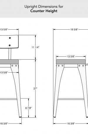 Amisco's Upright Counter Height Dimensions
