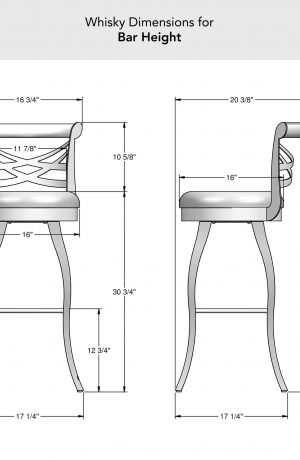Amisco's Whisky Swivel Bar Stool Dimensions for Bar Height