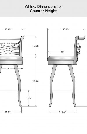 Amisco's Whisky Swivel Bar Stool Dimensions for Counter Height