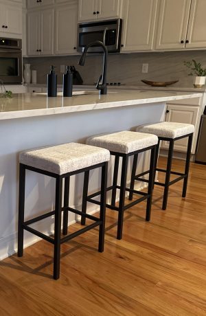 Amisco's Bradley Backless Black Bar Stools in Modern Kitchen