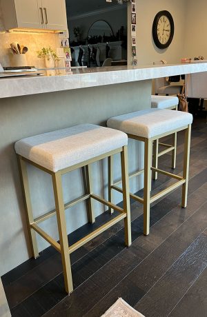 Amisco's Bradley Modern Gold Backless Bar Stool in Customer's Kitchen