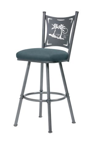 Coastal Bar Stool with Back - Swivel - Creation Collection - Palm Trees - Trica