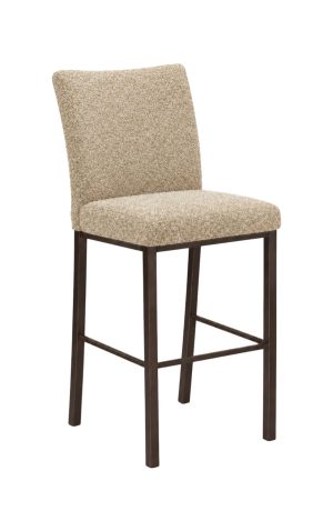 Cocoa brown metal bar stool with brown fabric - Yukon 100 - Biscaro - Trica
