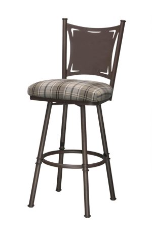 Trica's Creation Collection Swivel Bar Stool with Solid Back Design