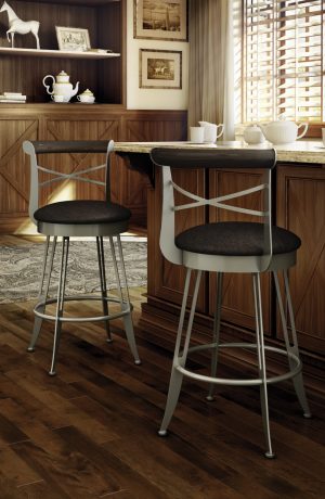 Amisco Historian Swivel Stool in Wood Kitchen