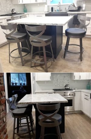 Amisco's Lincoln Swivel Counter Stool in Modern Kitchen