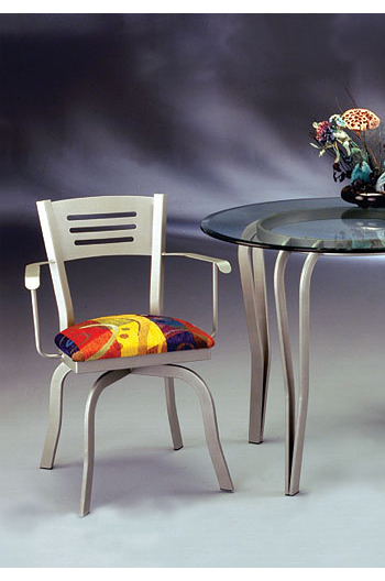 Slat Back Swivel Dining Chair #2033
