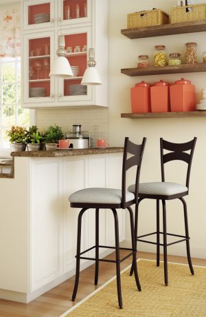 Amisco Meadow Swivel Stool Near Kitchen Island