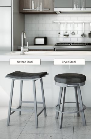 Amisco Nathan Non-Swivel Stool in Modern Kitchen
