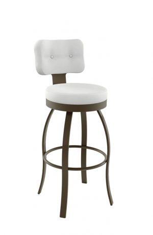 Amisco Swan Elegant Swivel Stool with Button-Tufted Backrest