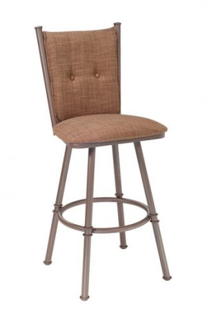 Trica Arthur 1 Swivel Stool with Button-Tufted High Back