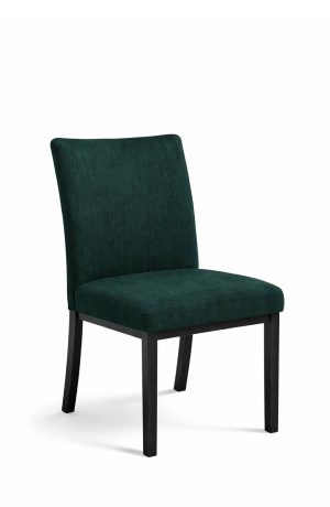 Trica's Biscaro Black Metal Dining Chair with Emerald Green Fabric
