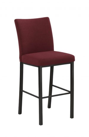 Trica's Biscaro Red Modern Bar Stool with Black Metal Legs