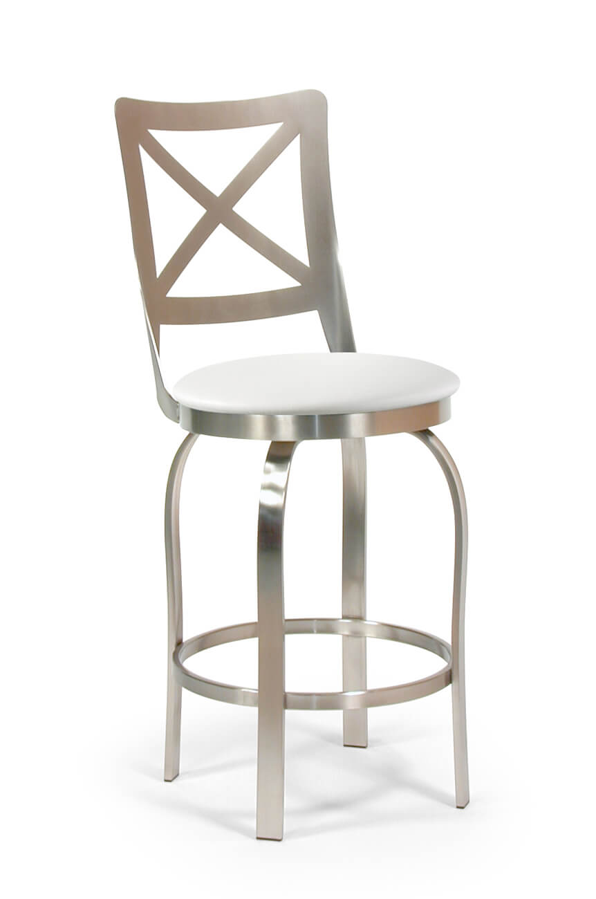Trica S Cau Swivel Bar Stool In, Brushed Counter Stools