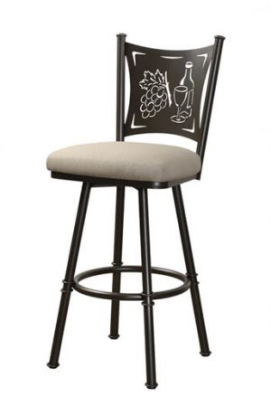Trica Creation Collection Swivel Stool with Wine Back Design