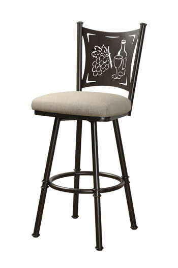 Trica Creation Collection Swivel Stool with Wine Back Design