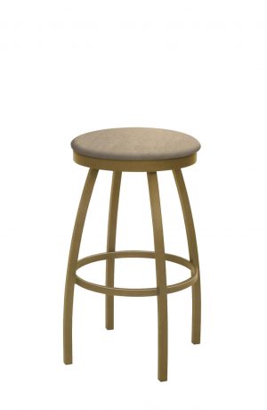 Trica's Henry Backless Gold Swivel Bar Stool