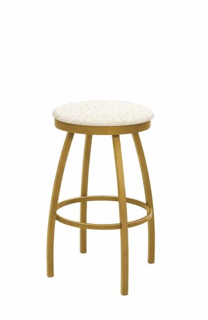 Trica's Henry Gold Backless Swivel Bar Stool with Round Seat