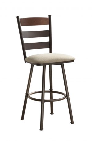 Trica's Louis Classic Metal Swivel Bar Stool with Ladder Back