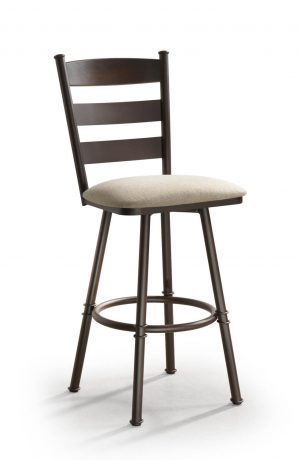 Trica's Louis Swivel 30" Inch Barstool with Chocolate Brown Metal Finish
