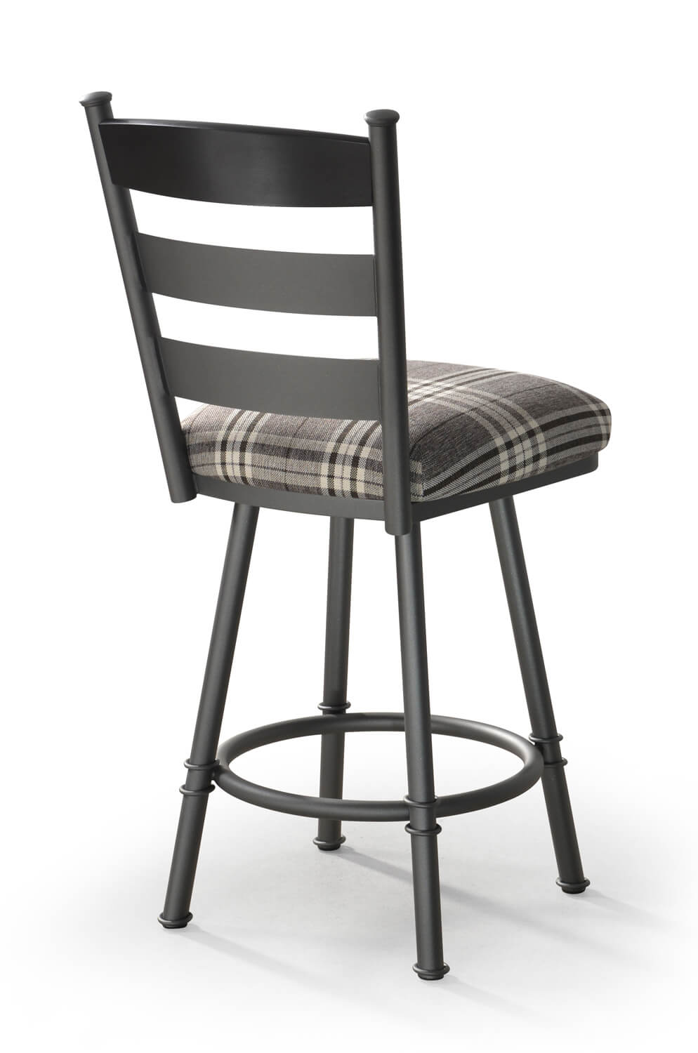 HUSKY Seating® Mahogany Wood Four Square Back Restaurant 500 LB Bar  Stool-Black
